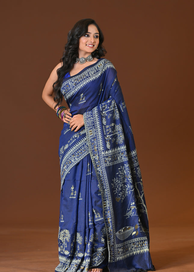 Khadi Tree Print Daily Wear Saree