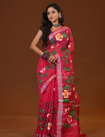 Handloom Hand Print Saree