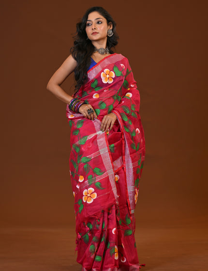 Handloom Hand Print Saree