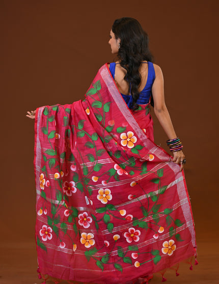 Handloom Hand Print Saree