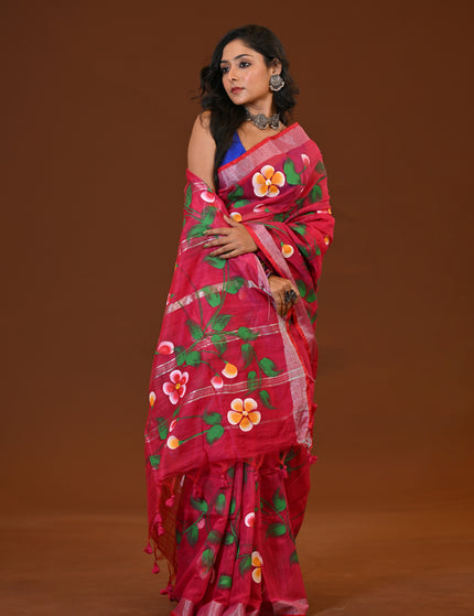 Handloom Hand Print Saree