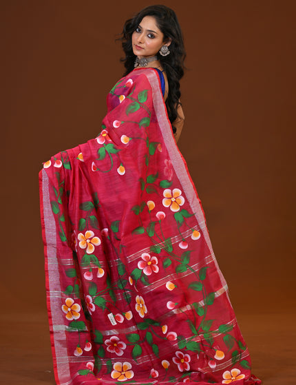 Handloom Hand Print Saree