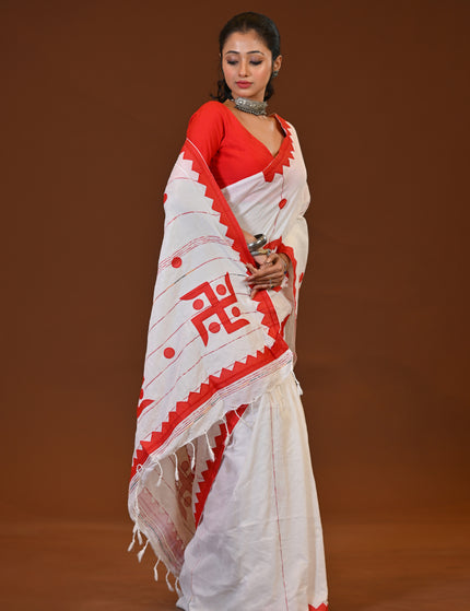 Swastik Applique Saree