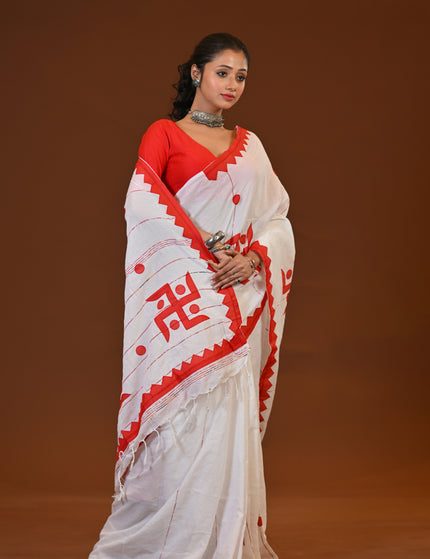 Swastik Applique Saree