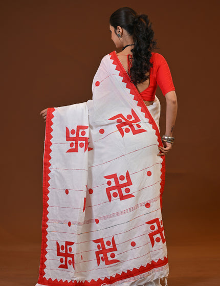 Swastik Applique Saree