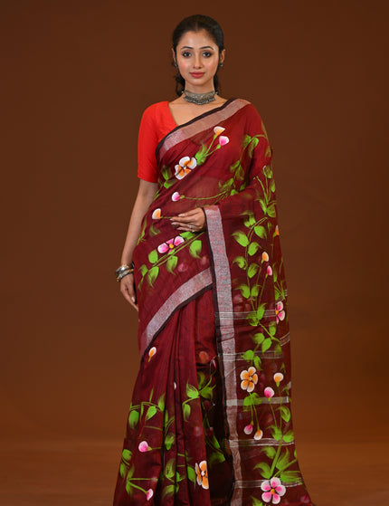 Handloom Hand Print Saree