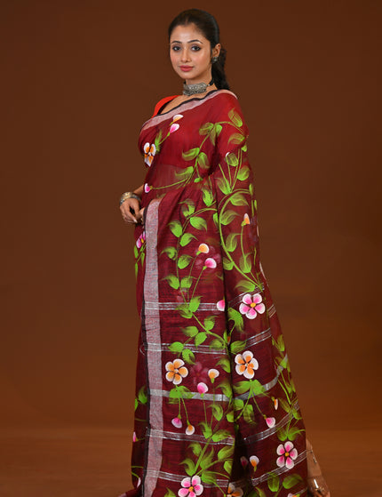 Handloom Hand Print Saree