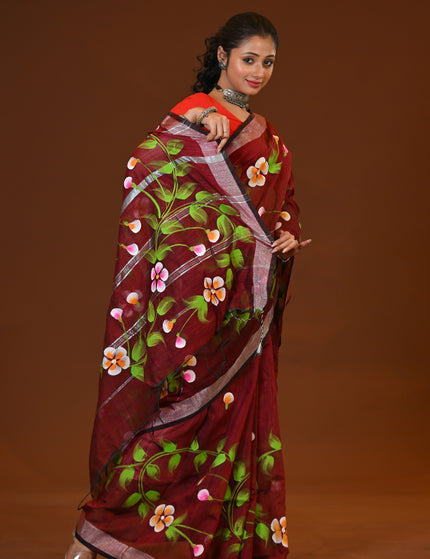 Handloom Hand Print Saree