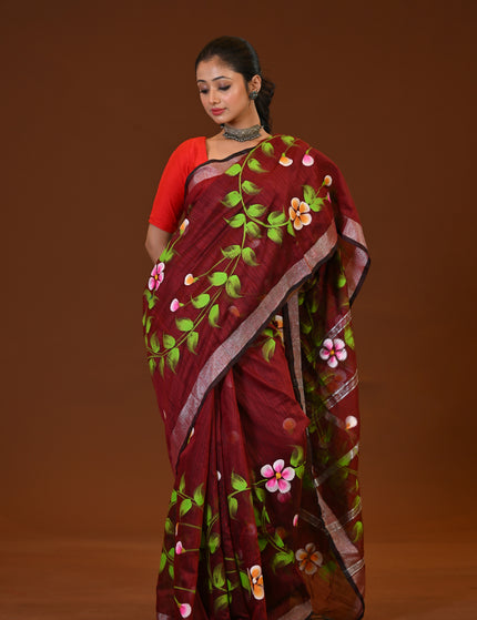 Handloom Hand Print Saree