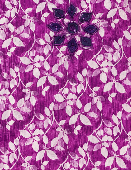 Artisan Mirror Work Pure Cotton Kurti – Magenta Plum – KalamKantha