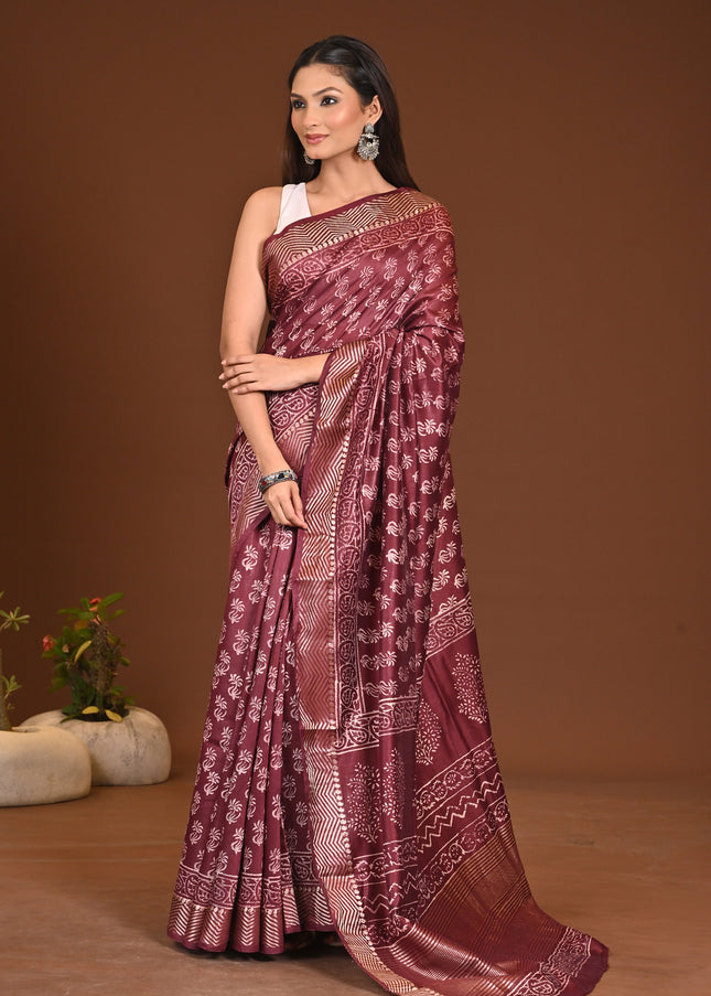 MAHESHWARI BLOCK PRINT SAREE