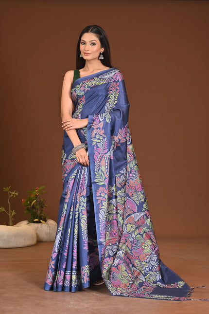 KANTHA PRINT SILK SAREE