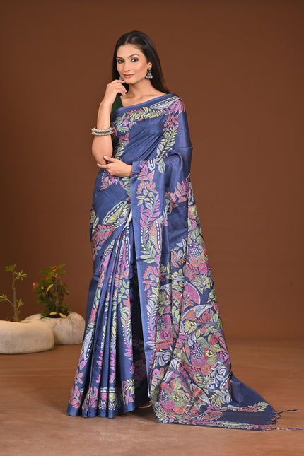 KANTHA PRINT SILK SAREE
