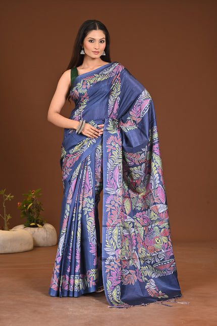 KANTHA PRINT SILK SAREE