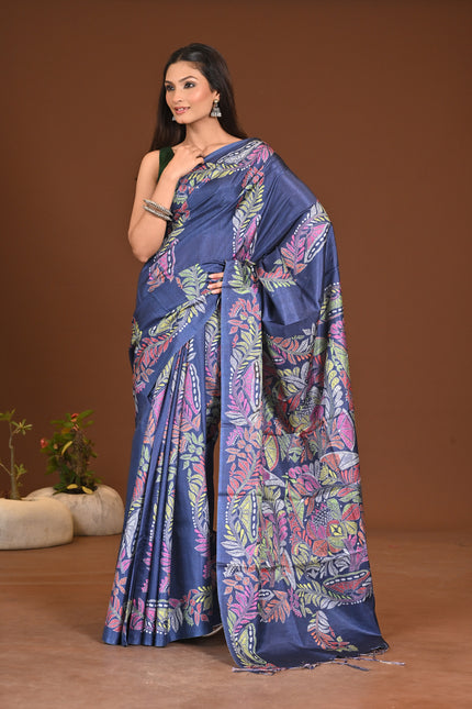 KANTHA PRINT SILK SAREE