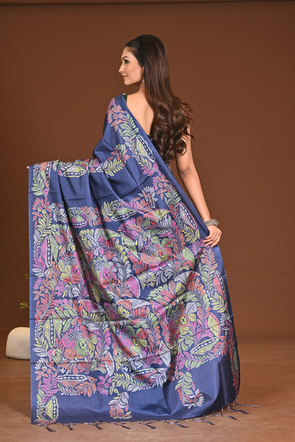 KANTHA PRINT SILK SAREE