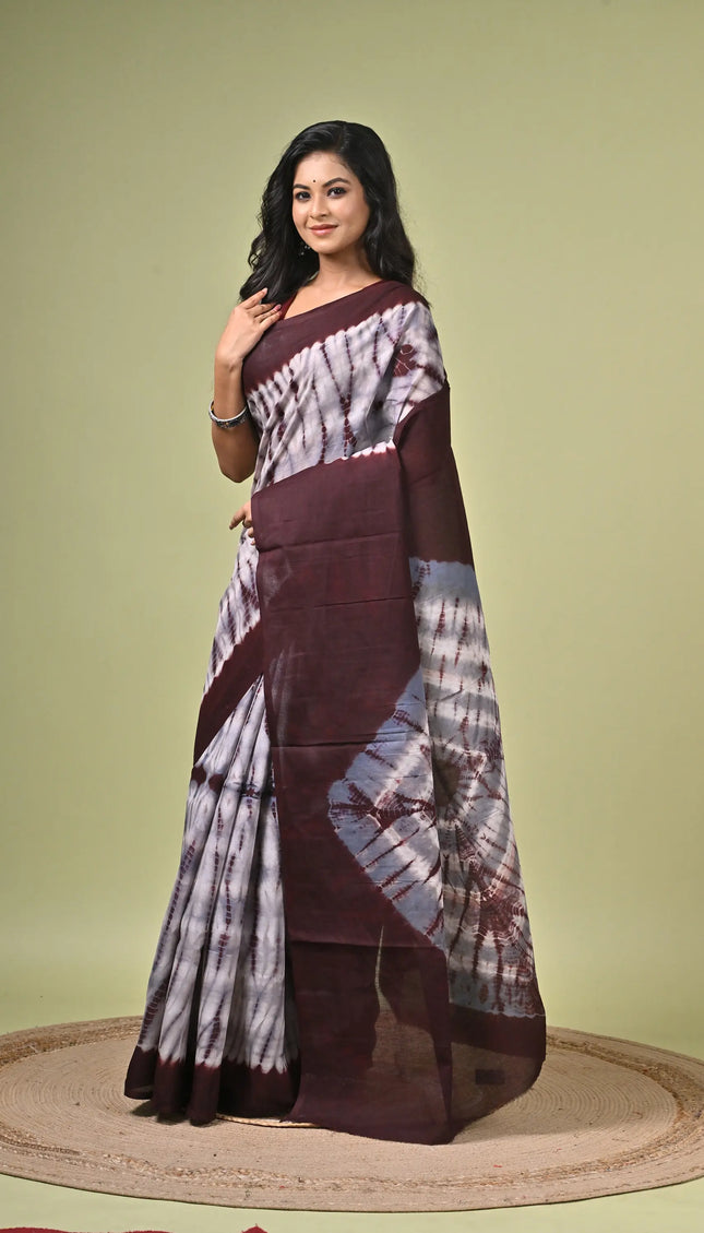 Cotton Shibori Saree I Designer Dye Saree