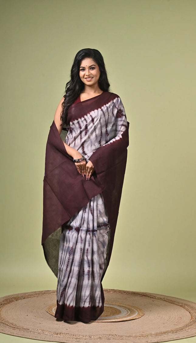 Cotton Shibori Saree I Designer Dye Saree