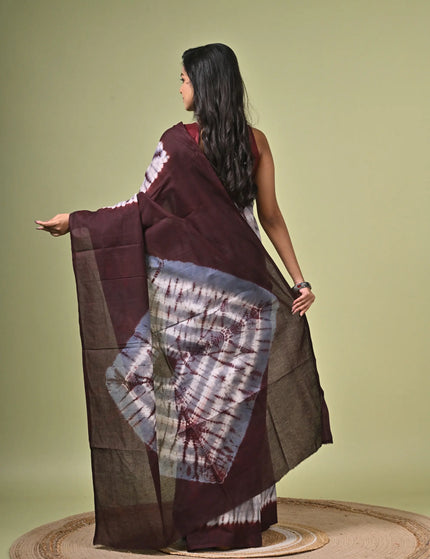 Cotton Shibori Saree I Designer Dye Saree