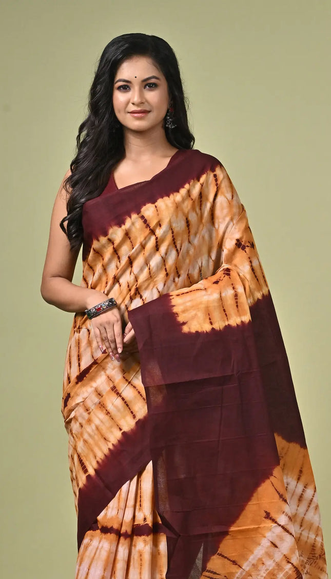 Cotton Shibori Saree I Designer Dye Saree