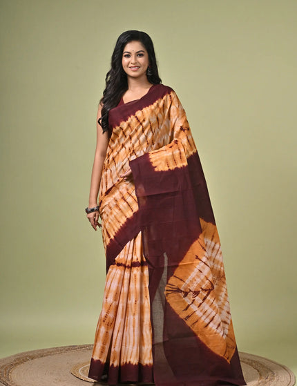 Cotton Shibori Saree I Designer Dye Saree