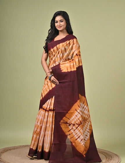 Cotton Shibori Saree I Designer Dye Saree
