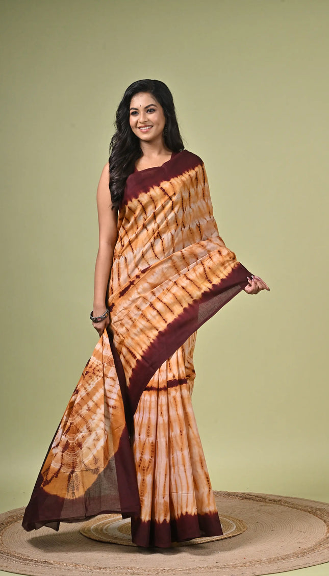 Cotton Shibori Saree I Designer Dye Saree