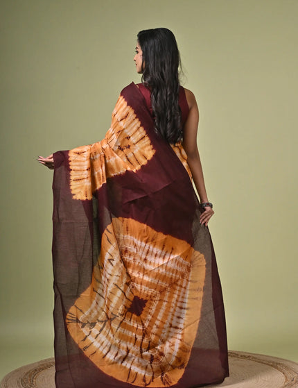 Cotton Shibori Saree I Designer Dye Saree