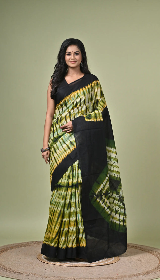 Cotton Shibori Saree I Designer Dye Saree