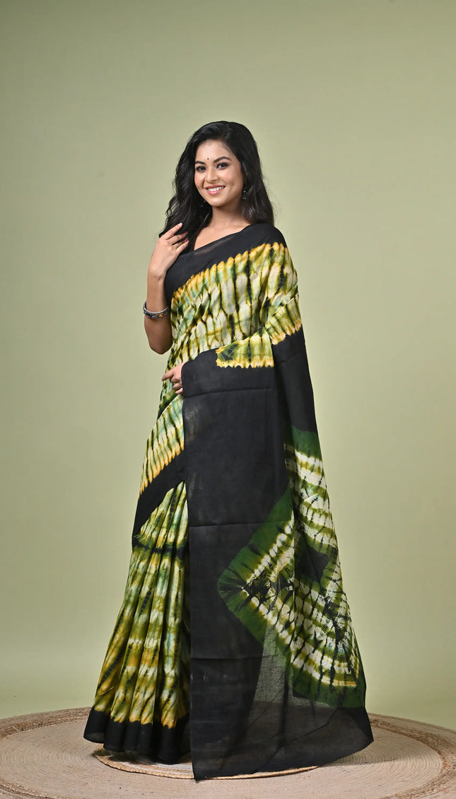 Cotton Shibori Saree I Designer Dye Saree