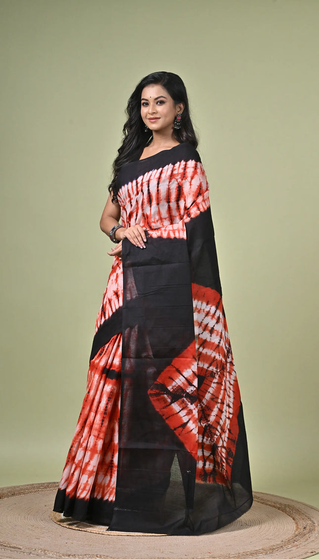 Cotton Shibori Saree I Designer Dye Saree