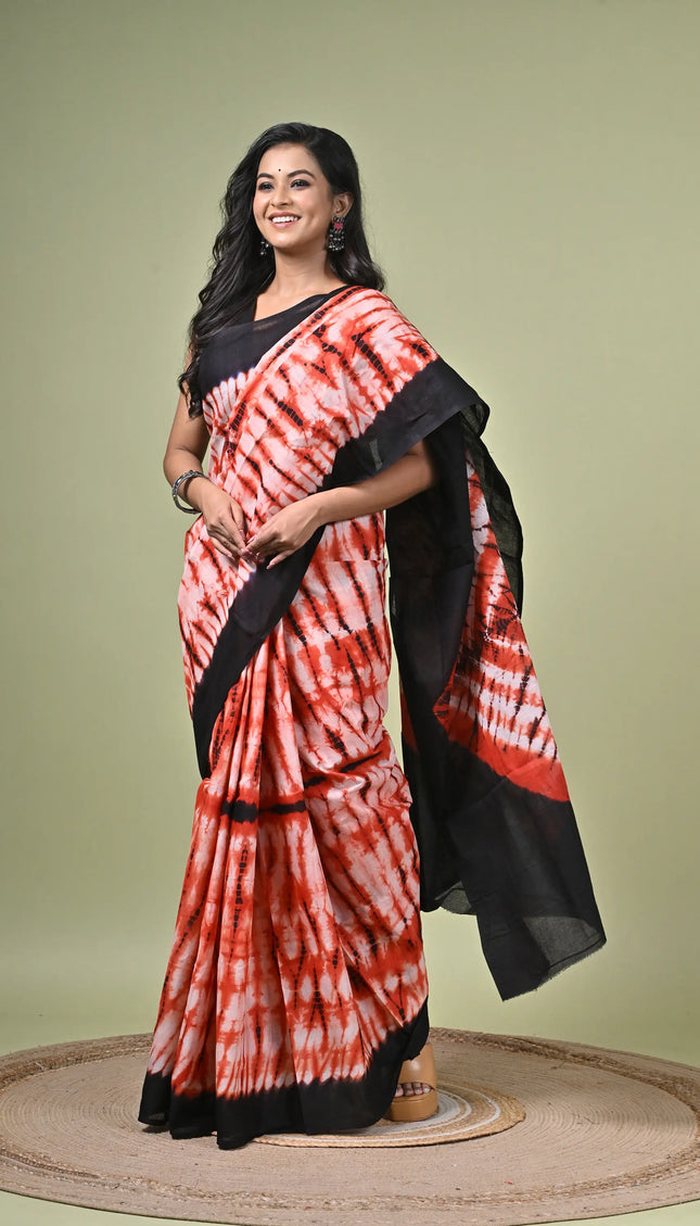 Cotton Shibori Saree I Designer Dye Saree