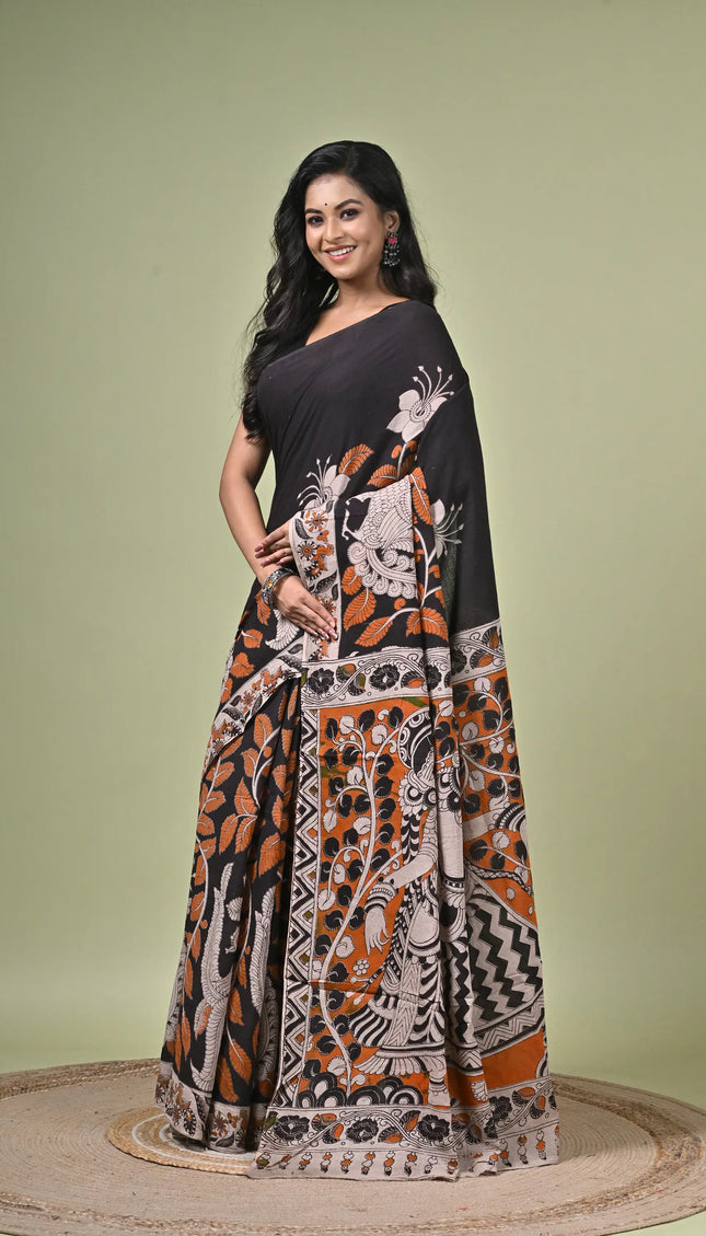 Kalamkari Cotton Digital Print Saree