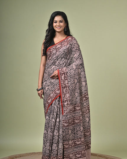 KK'S KALAMKARI SAREE I WOMEN'S DESIGNER KALAMKARI COTTON DIGITAL FLORAL PRINT TRENDING SAREE I WITH BLOUSE PIECE (UNSTITCHED) I DAILY WEAR SAREE I PARTY WEAR SAREE I SUMMER WEAR SAREE I COTTON SAREE I LIGHT WEAR I DARK PASSION