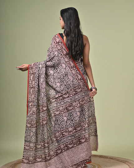 KK'S KALAMKARI SAREE I WOMEN'S DESIGNER KALAMKARI COTTON DIGITAL FLORAL PRINT TRENDING SAREE I WITH BLOUSE PIECE (UNSTITCHED) I DAILY WEAR SAREE I PARTY WEAR SAREE I SUMMER WEAR SAREE I COTTON SAREE I LIGHT WEAR I DARK PASSION