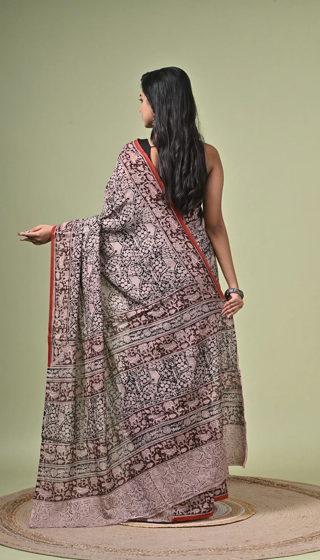 Kalamkari Cotton Digital Print Saree