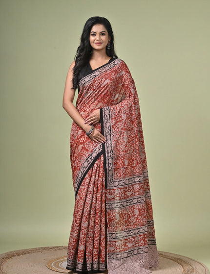 Kalamkari Cotton Digital Print Saree