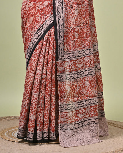 KK'S KALAMKARI SAREE I WOMEN'S DESIGNER KALAMKARI COTTON DIGITAL FLORAL PRINT TRENDING SAREE I WITH BLOUSE PIECE (UNSTITCHED) I DAILY WEAR SAREE I PARTY WEAR SAREE I SUMMER WEAR SAREE I COTTON SAREE I LIGHT WEAR I DARK PASSION
