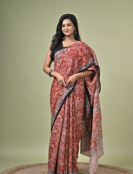 Kalamkari Cotton Digital Print Saree