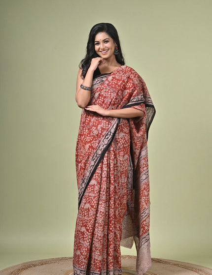 Kalamkari Cotton Digital Print Saree