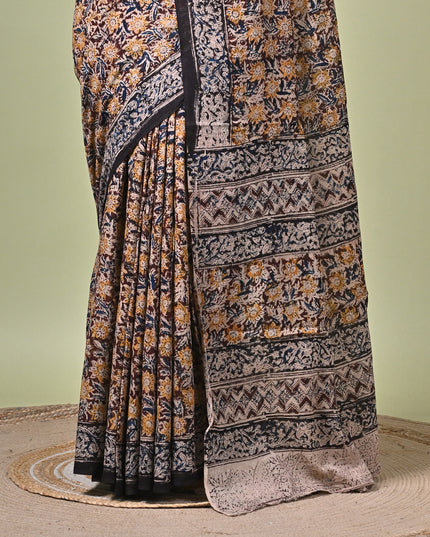 KK'S KALAMKARI AO SAREE2 I WOMEN'S DESIGNER KALAMKARI COTTON DIGITAL FLORAL PRINT TRENDING SAREE I WITH BLOUSE PIECE (UNSTITCHED) I DAILY WEAR SAREE I PARTY WEAR SAREE I SUMMER WEAR SAREE I COTTON SAREE I LIGHT WEAR I DARK PASSION