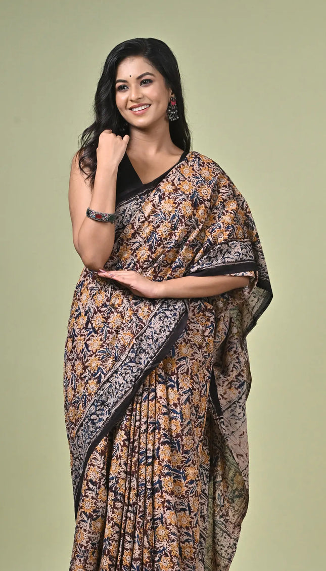 Kalamkari Cotton Digital Print Saree