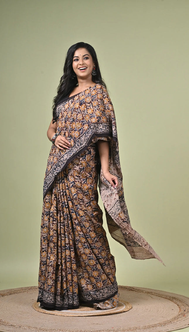 Kalamkari Cotton Digital Print Saree