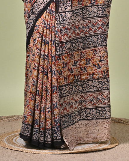 KK'S KALAMKARI AO SAREE2 I WOMEN'S DESIGNER KALAMKARI COTTON DIGITAL FLORAL PRINT TRENDING SAREE I WITH BLOUSE PIECE (UNSTITCHED) I DAILY WEAR SAREE I PARTY WEAR SAREE I SUMMER WEAR SAREE I COTTON SAREE I LIGHT WEAR I DARK PASSION