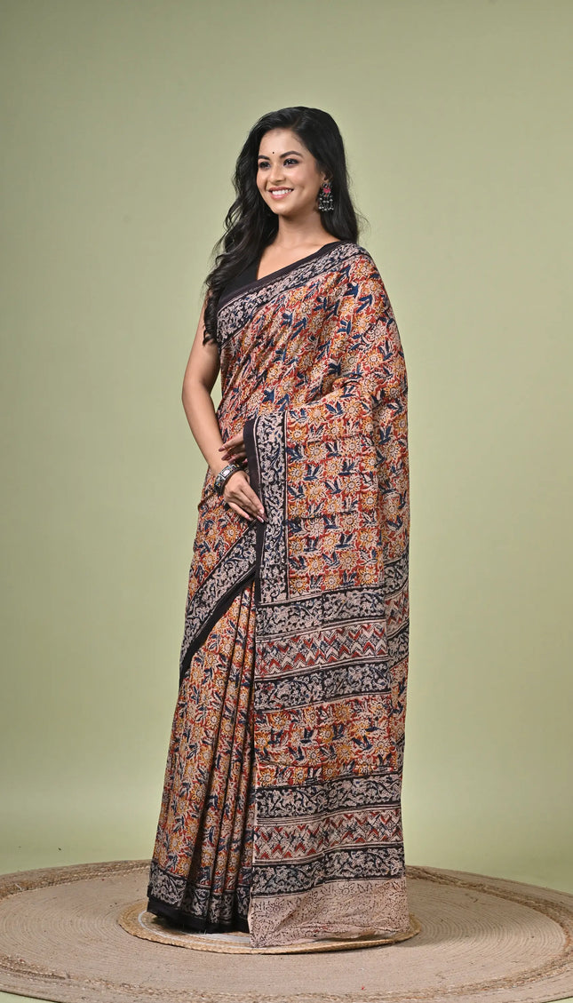 Kalamkari Print Cotton Saree