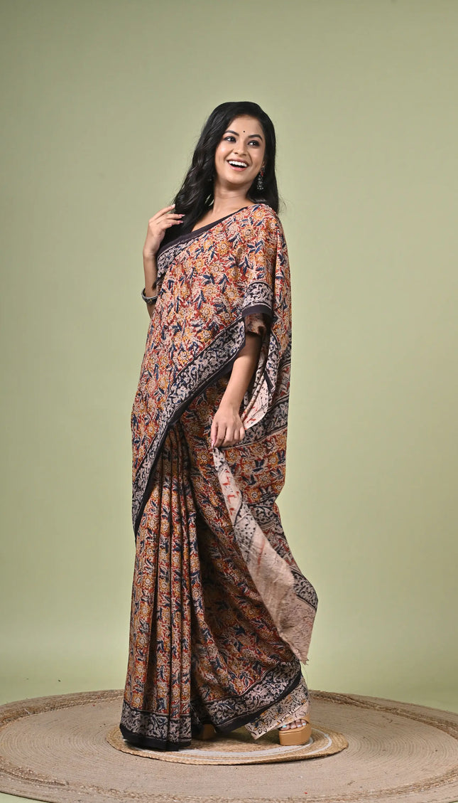 Kalamkari Print Cotton Saree