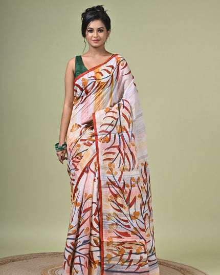 KK'S COTTON PAINTING STITCH SAREE I WOMEN'S PURE COTTON FLORAL HAND PAINTED TRENDING SAREE I DAILY WEAR SAREE I PARTY WEAR SAREE I SUMMER WEAR SAREE I COTTON SAREE I LIGHTWEIGHT SAREE I BREATHABLE SAREE