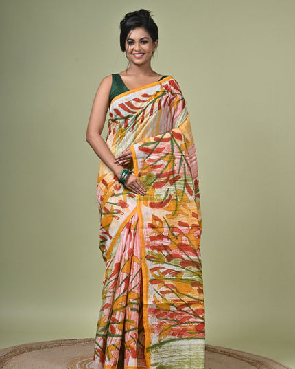 KK'S COTTON PAINTING STITCH SAREE I WOMEN'S PURE COTTON FLORAL HAND PAINTED TRENDING SAREE I DAILY WEAR SAREE I PARTY WEAR SAREE I SUMMER WEAR SAREE I COTTON SAREE I LIGHTWEIGHT SAREE I BREATHABLE SAREE