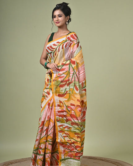 KK'S COTTON PAINTING STITCH SAREE I WOMEN'S PURE COTTON FLORAL HAND PAINTED TRENDING SAREE I DAILY WEAR SAREE I PARTY WEAR SAREE I SUMMER WEAR SAREE I COTTON SAREE I LIGHTWEIGHT SAREE I BREATHABLE SAREE