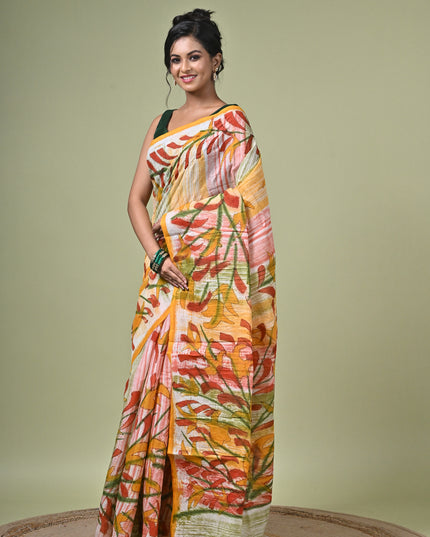 KK'S COTTON PAINTING STITCH SAREE I WOMEN'S PURE COTTON FLORAL HAND PAINTED TRENDING SAREE I DAILY WEAR SAREE I PARTY WEAR SAREE I SUMMER WEAR SAREE I COTTON SAREE I LIGHTWEIGHT SAREE I BREATHABLE SAREE